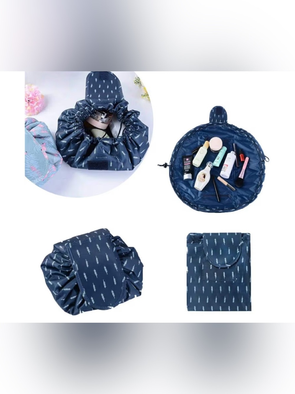 Lazy Pouch Deluxe Drawstring Cosmetic & Makeup Bag Organizer, Toiletry Bag